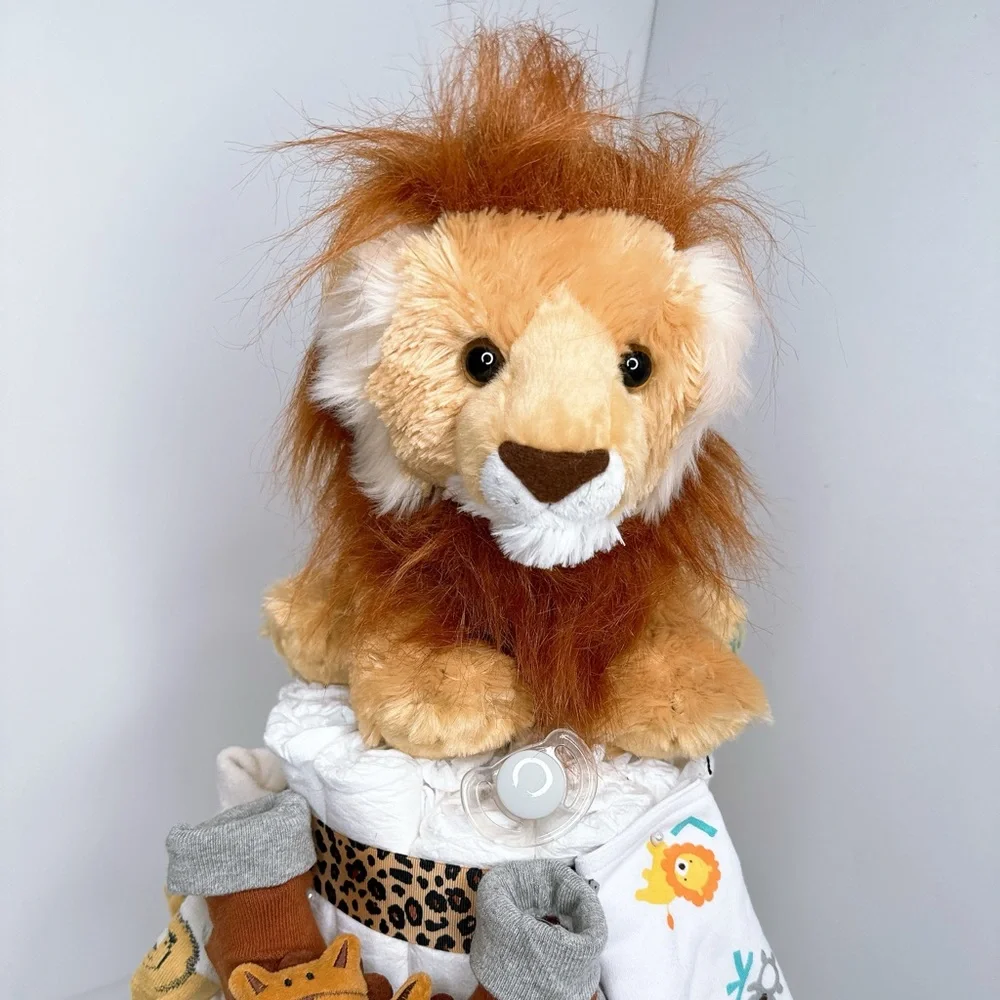 Lion Diaper Cake, Safari baby Shower
